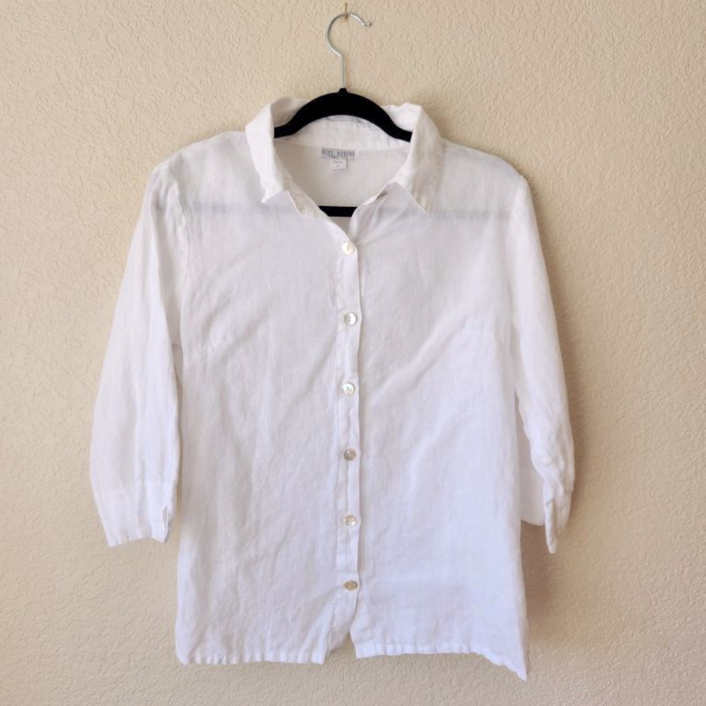 Russ Berens Woman Petite - Medium White Button Blouse